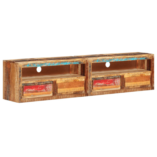 vidaXL TV-tasot 2 kpl 88x30x40 cm kierrätetty täysi puu