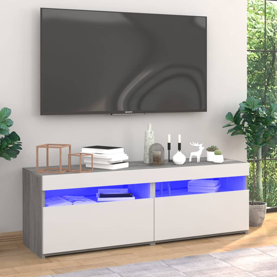 vidaXL TV-tasot 2 kpl LED-valoilla harmaa Sonoma 60x35x40 cm