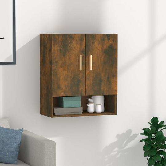 vidaXL TV-seinäkaappi savutammi 60x31x70 cm tekninen puu