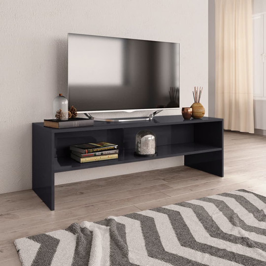 vidaXL TV-taso korkeakiilto harmaa 120x40x40 cm lastulevy