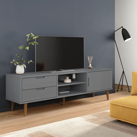 vidaXL TV-taso harmaa 158x40x49 cm täysi mänty