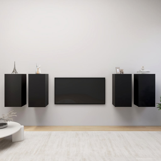 vidaXL TV-tasot 4 kpl musta 30,5x30x60 cm lastulevy