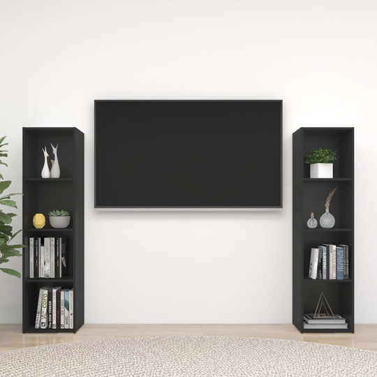 vidaXL TV-tasot 2 kpl musta 142,5x35x36,5 cm lastulevy
