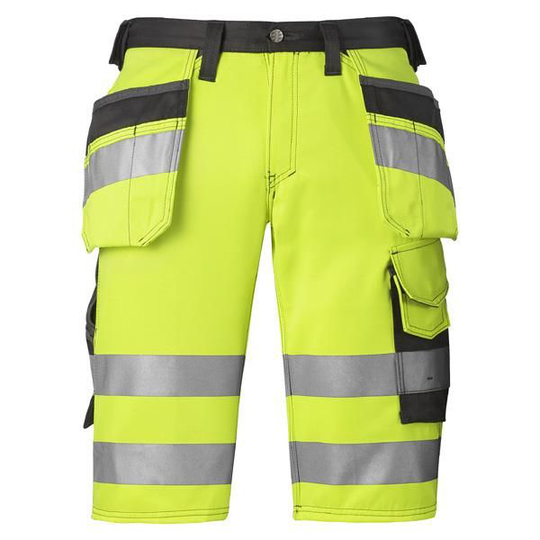 Snickers 3033 Shortsit Hi-Vis, keltainen Koko 48