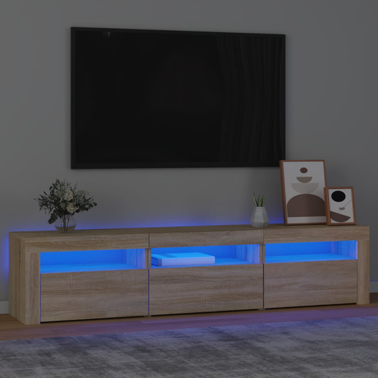 vidaXL TV-taso LED-valoilla Sonoma-tammi 180x35x40 cm