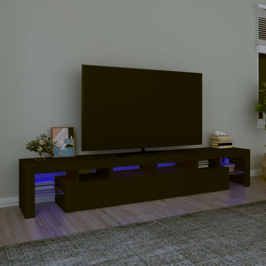 vidaXL TV-taso LED-valoilla musta 230x36,5x40 cm