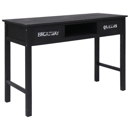 vidaXL Sivupöytä musta 110x45x76 cm puu