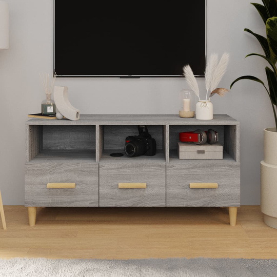 vidaXL TV-taso harmaa Sonoma 102x36x50 cm tekninen puu