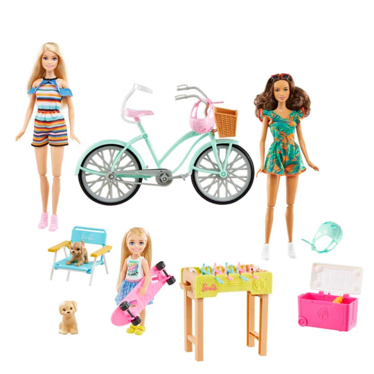 Barbie - Holiday Fun Doll, Bicycle and Accessories (GXF32)