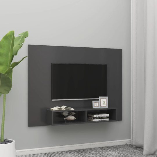 vidaXL TV-taso seinälle harmaa 135x23,5x90cm lastulevy