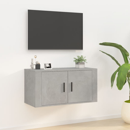 vidaXL Seinäkiinnitettävä TV-taso betoninharmaa 80x34,5x40 cm