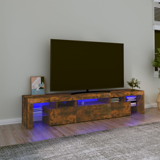 vidaXL TV-taso LED-valoilla savutammi 200x36,5x40 cm