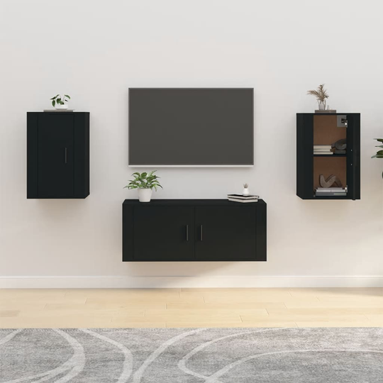 vidaXL Seinäkiinnitettävät TV-tasot 2 kpl musta 40x34,5x60 cm