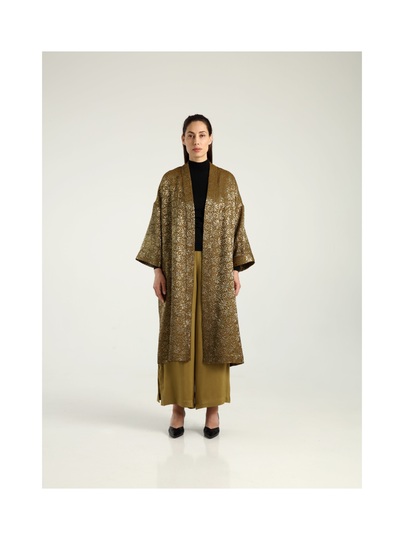 Astoria kimono wrap jacket - green florals