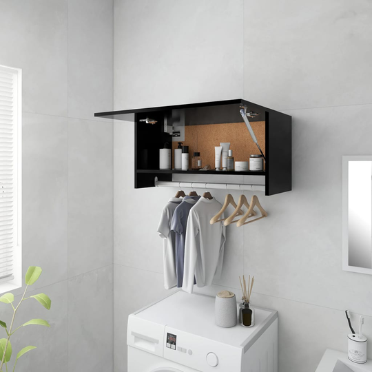 vidaXL Vaatekaappi musta 70x32,5x35 cm lastulevy