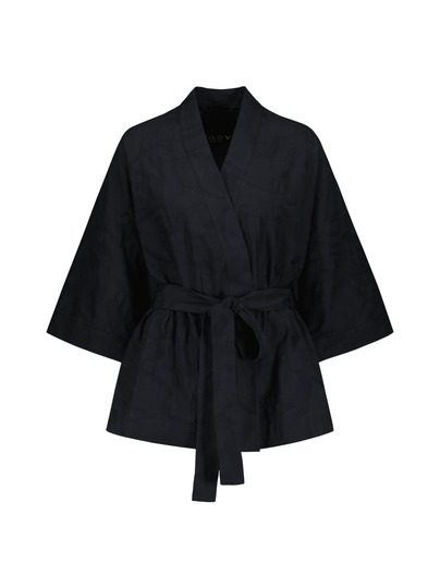 Cyrus short boxy jacket - midnight blue punched cotton