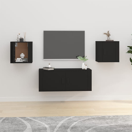 vidaXL Seinäkiinnitettävät TV-tasot 2 kpl musta 40x34,5x40 cm