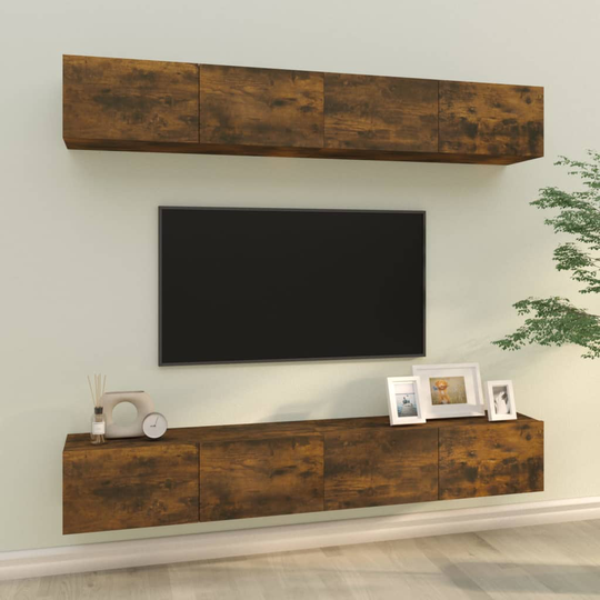vidaXL TV-seinäkaapit 4 kpl savutammi 100x30x30 cm