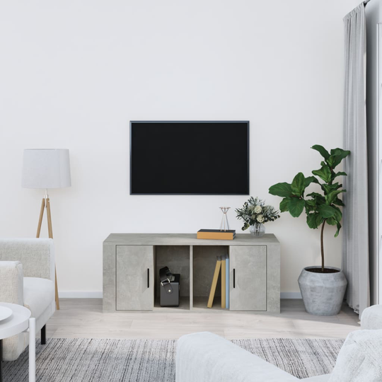 vidaXL TV-taso betoninharmaa 100x35x40 cm tekninen puu