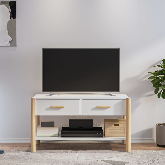 vidaXL TV-taso valkoinen 82x38x45 cm tekninen puu