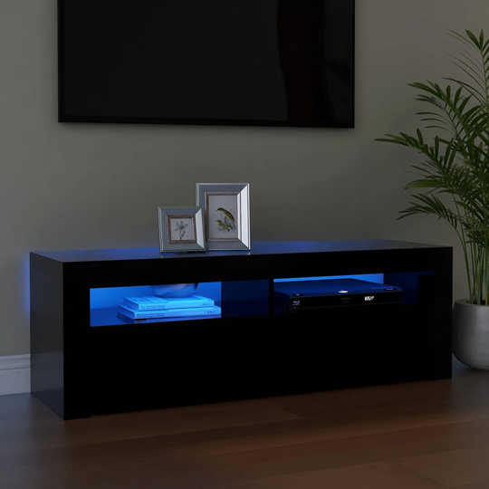vidaXL TV-taso LED-valoilla musta 120x35x40 cm