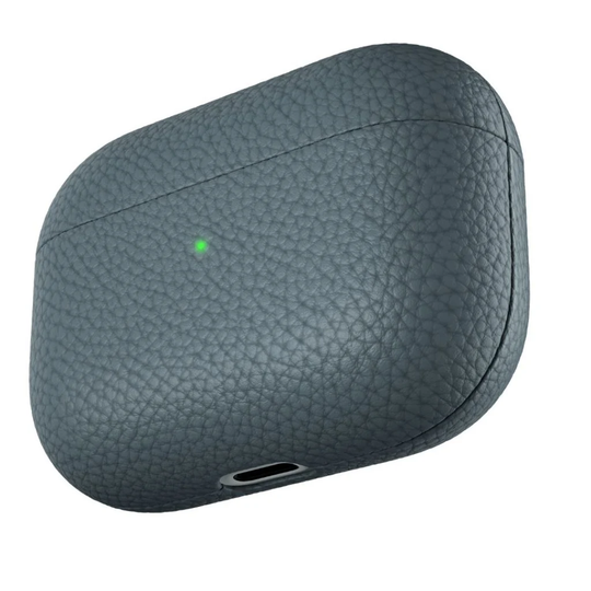 KeyBudz - PodSkinz Artisan Series Leather Case - Handcrafted Leather Case for your Airpods Pro (Color: Slate)