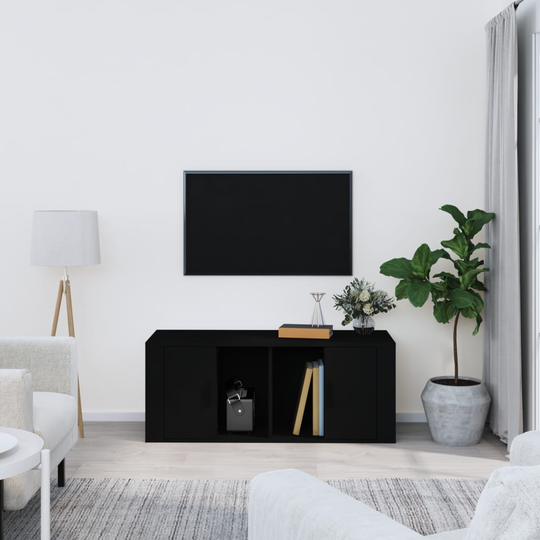 vidaXL TV-taso musta 100x35x40 cm tekninen puu