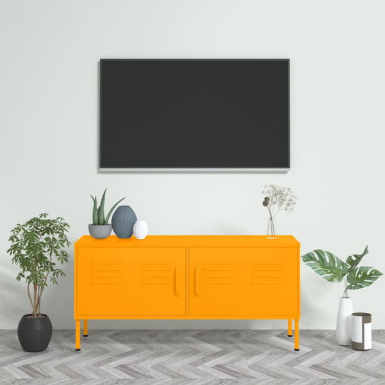 vidaXL TV-taso sinapinkeltainen 105x35x50 cm teräs