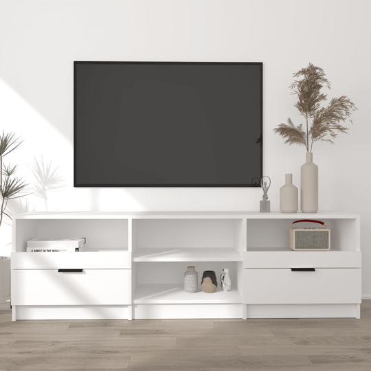 vidaXL TV-taso valkoinen 150x33,5x45 cm tekninen puu