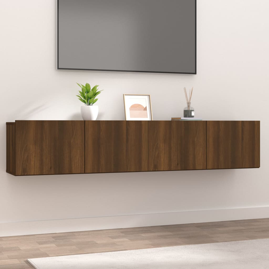 vidaXL TV-seinäkaapit 2 kpl ruskea tammi 80x30x30 cm tekninen puu