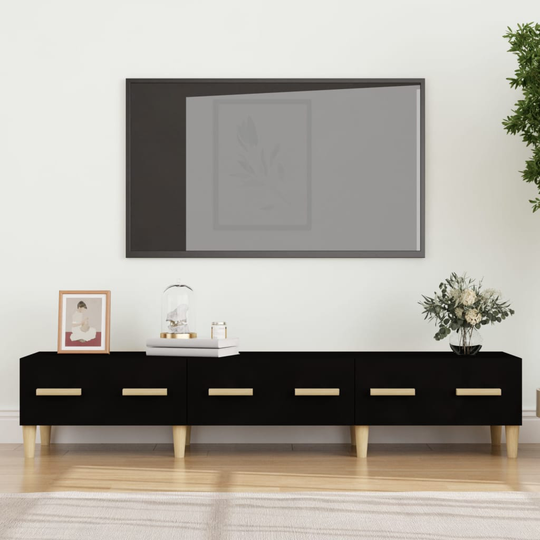 vidaXL TV-taso musta 150x34,5x30 cm tekninen puu
