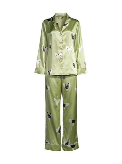 Lila-silkkinen pyjamasetti