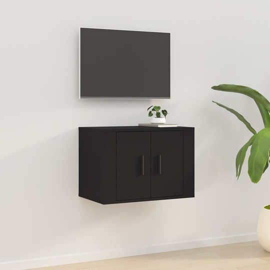 vidaXL Seinäkiinnitettävä TV-taso musta 57x34,5x40 cm