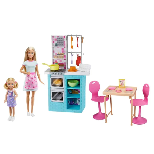 Barbie - Doll&Chelsea - Baking Playset and Accessories (HBX03)