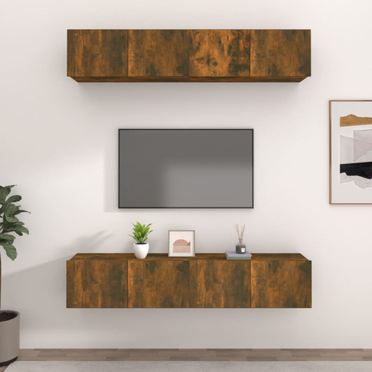 vidaXL TV-kaapit 4 kpl savutammi 80x30x30 cm tekninen puu