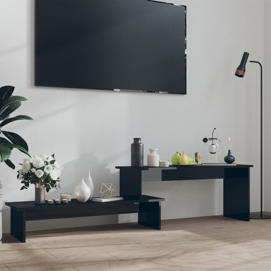 vidaXL TV-taso korkeakiilto musta 180x30x43 cm lastulevy