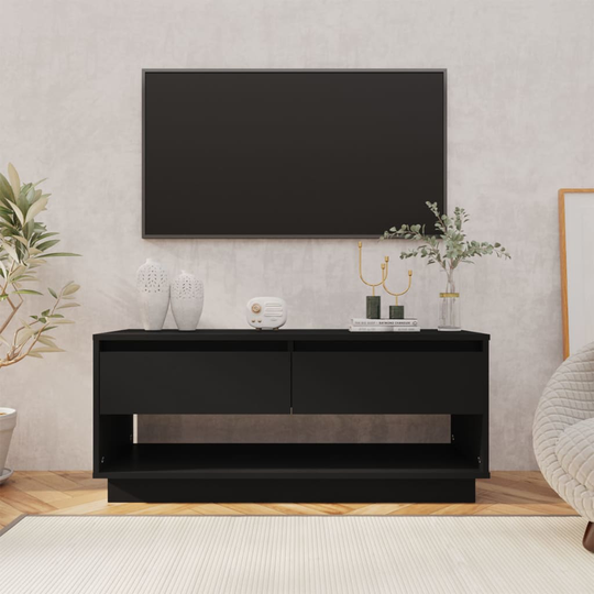 vidaXL TV-taso musta 102x41x44 cm lastulevy