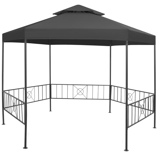 vidaXL Paviljonki teräs 323x275x265 cm antrasiitti
