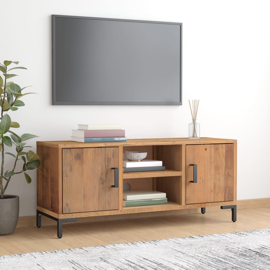 vidaXL TV-taso ruskea 110x35x48 cm kierrätetty täysi mänty