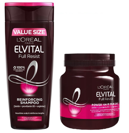 L'Oréal - Elvital Full Resist Shampoo 500 ml + Hair Mask 680 ml