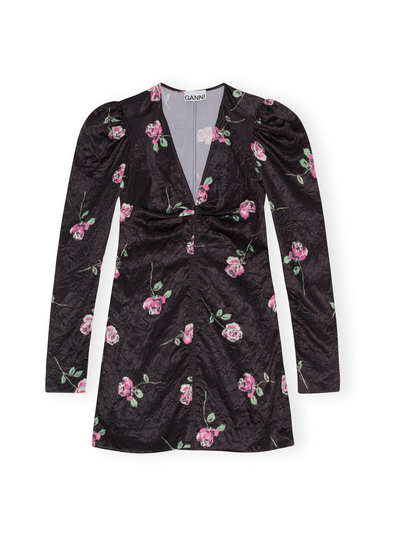 Crinkled satin -mekko