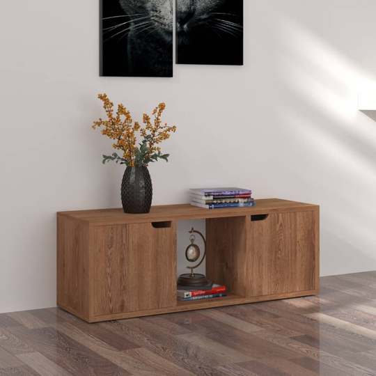 vidaXL TV-taso ruskea tammi 88,5x27,5x30,5 cm lastulevy