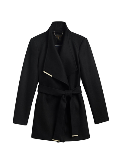 Rosess short wool wrap coat -villakangastakki