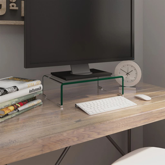 vidaXL TV-taso/Näyttöteline Kirkas lasi 40x25x11 cm