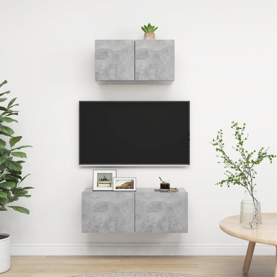vidaXL 2-osainen TV-kaappisarja betoninharmaa lastulevy