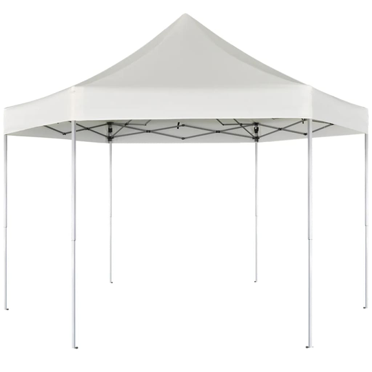 vidaXL Kuusikulmainen Pop-Up Juhlateltta 6 Seinää Kerma 3,6x3,1 m