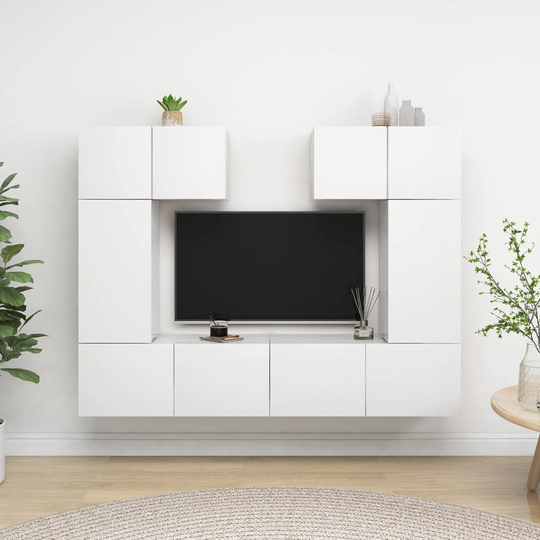 vidaXL 6-osainen TV-kaappisarja valkoinen lastulevy