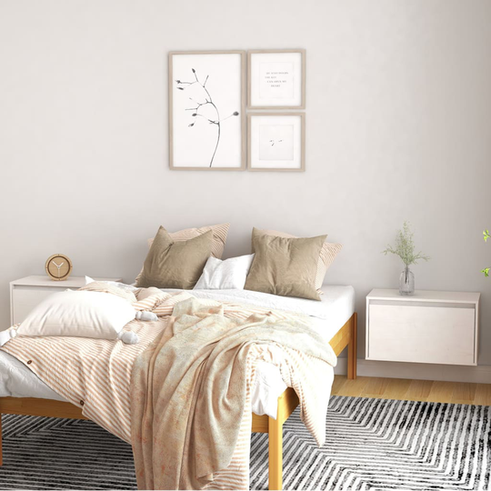 vidaXL Seinäkaapit 2 kpl valkoinen 60x30x35 cm täysi mänty