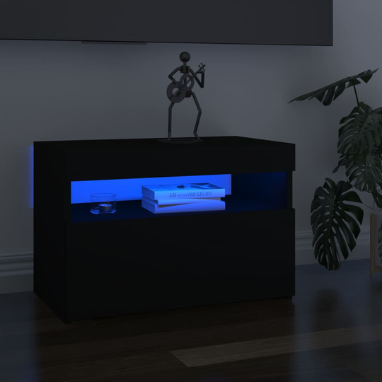 vidaXL TV-taso LED-valoilla musta 60x35x40 cm