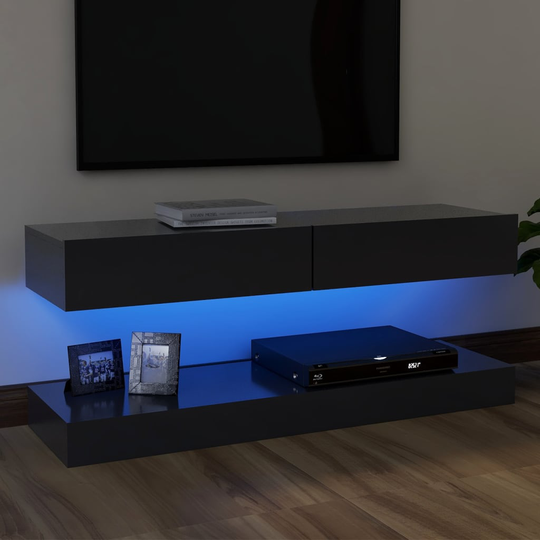 vidaXL TV-taso LED-valoilla harmaa 120x35 cm